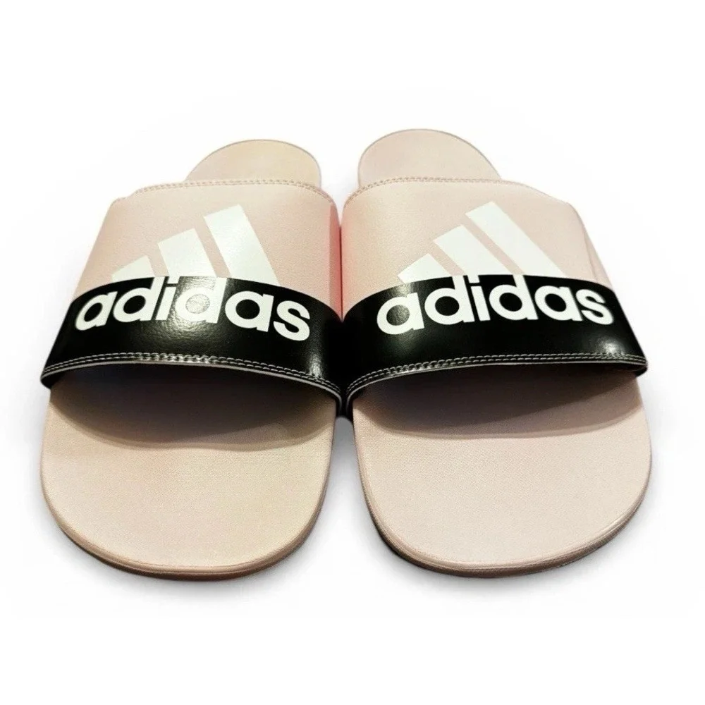 NIB Adidas Adilette Comfort Men Size 18 Pink White Original Adult Slides Sandals